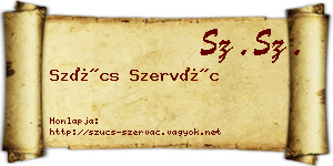Szűcs Szervác névjegykártya