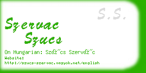 szervac szucs business card